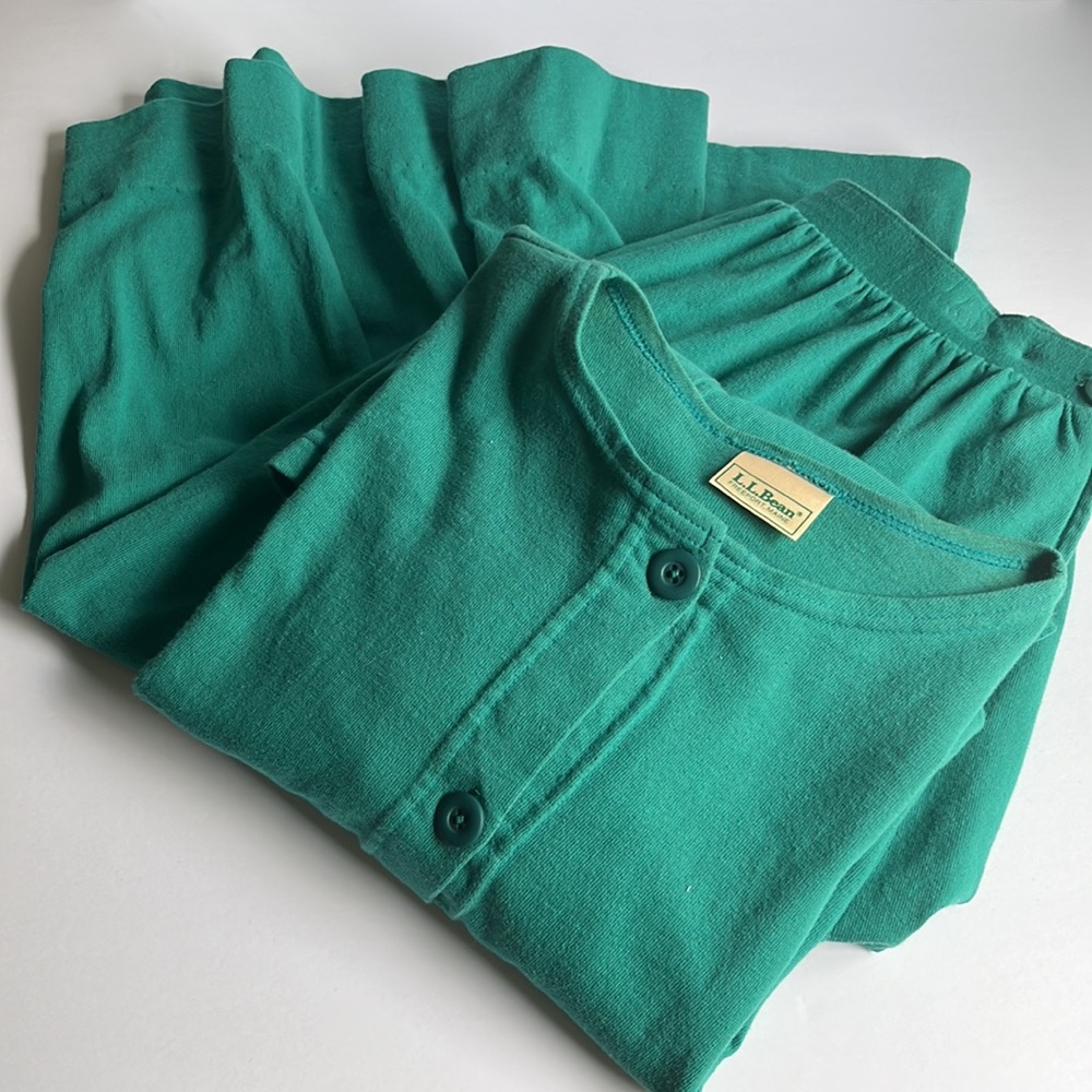 VTG LL Bean Two Piece Teal Skirt Set
